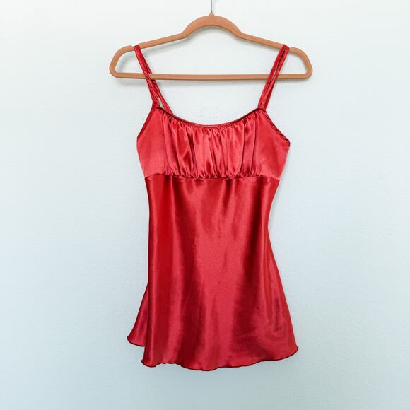 Vintage Y2K Paper Doll Womens Top Small‎ Red Satin Cami Babydoll Fairycore - Picture 1 of 6